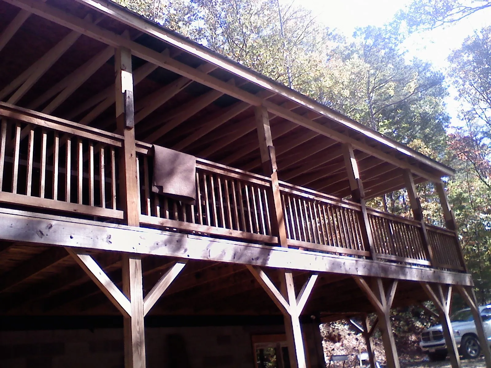 Timber framing under a new elevated porch and deck — Roof Leak Repair in Fountain Run by Roofing Brothers